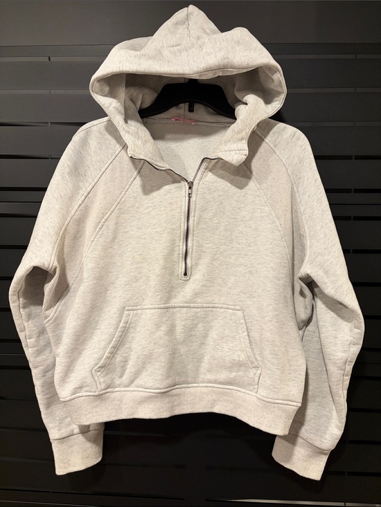 Pink Lily Tops - Pink Lily Light Heathered Gray Quarter Zip Hoodie